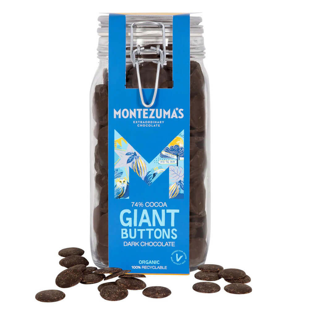 Montezuma Organic Dark Chocolate Giant 900g Button Jar